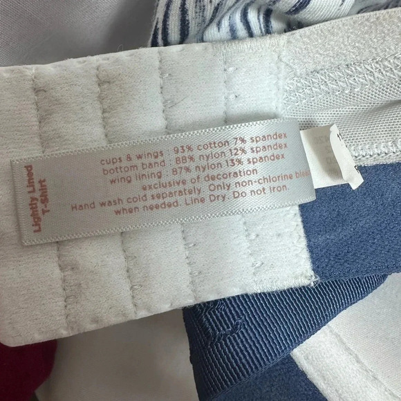 Cacique blue and white print lightly lined t-shirt bra size 44C - Picture 10 of 10